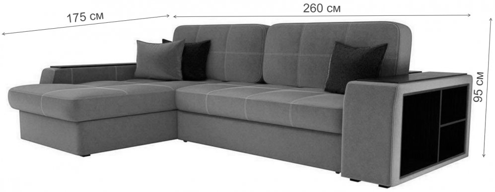 Диван угловой Брюссель микровельвет фиолетовый левый