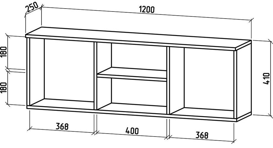 Полка навесная Тунис дуб сонома / белый