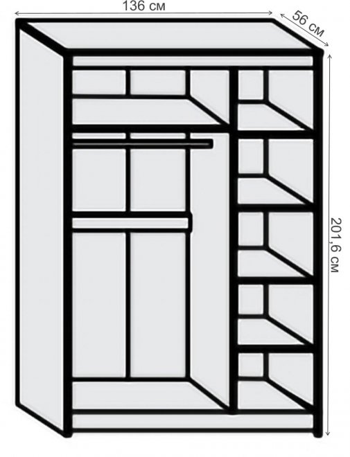 Шкаф-купе Кэт-7 015 венге linum/дуб белфорт