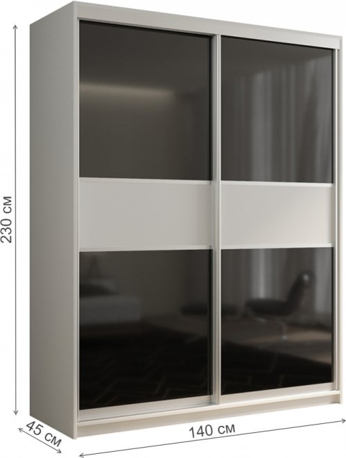 Шкаф-купе Кааппи 12 140х45 белый бриллиант