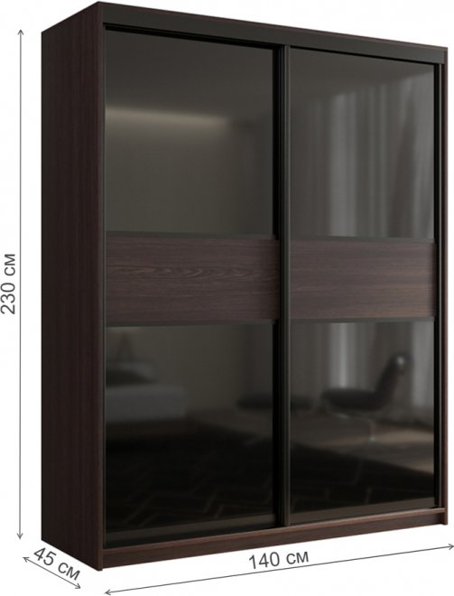 Шкаф-купе Кааппи 12 140х45 венге