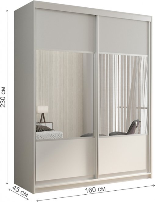 Шкаф-купе Кааппи 6 160х45 белый бриллиант