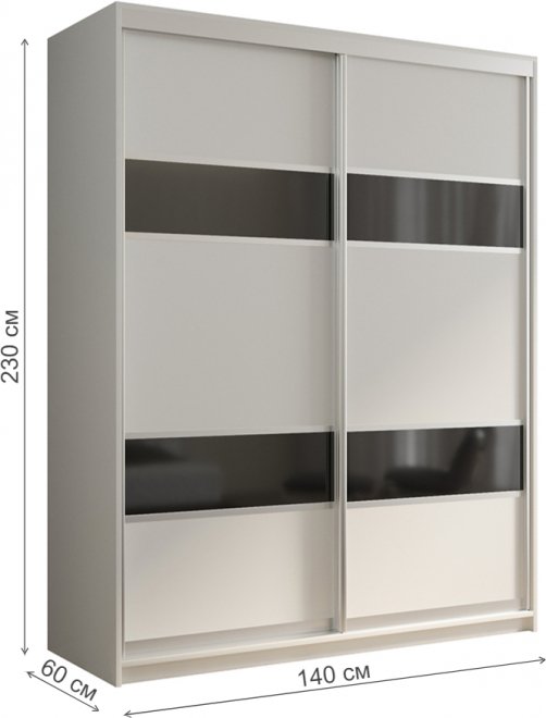 Шкаф-купе Кааппи 7 140х60 белый бриллиант