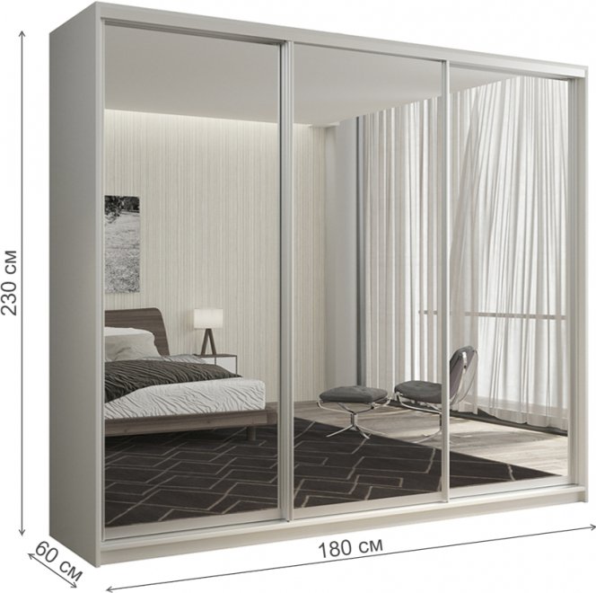 Шкаф-купе Кааппи 1 180х60 белый бриллиант