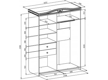 Шкаф-купе Ассоль АС-16 белое дерево