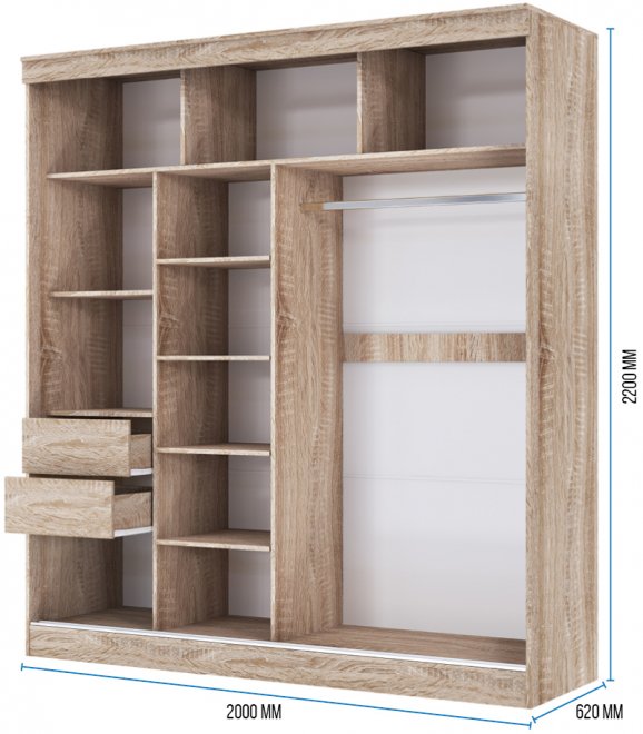 Шкаф-купе Джеленетт 2 м сонома