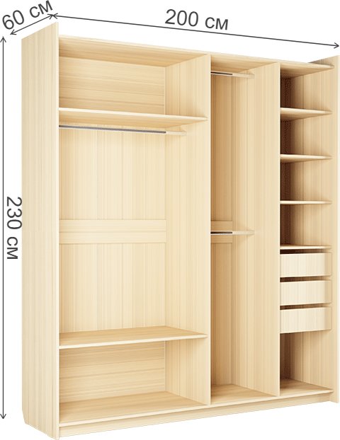 Шкаф-купе Капелла №26 туя светлая