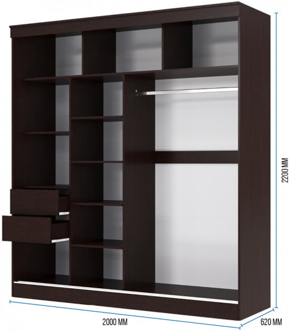 Шкаф-купе Москана-2 2 м венге / лакобель