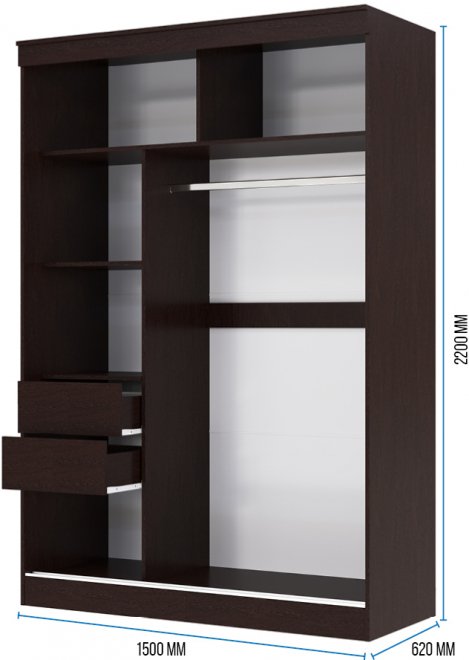 Шкаф-купе Нисса 1,5 м венге