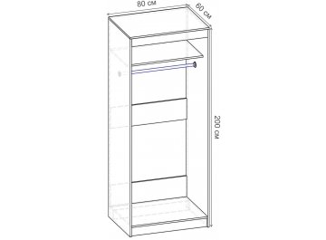 Шкаф-купе Риф 2 ШК.018.800-25 вариант 6