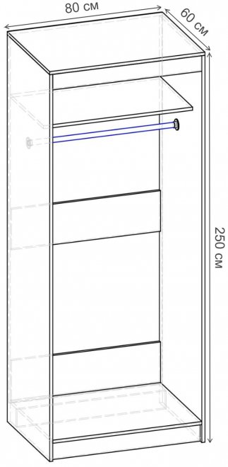 Шкаф-купе Риф 2 ШК.019.800-24 вариант 5 дуб светлый