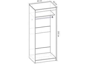 Шкаф-купе Риф 2 ШК.019.800-25 вариант 6