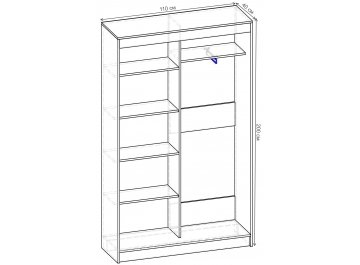 Шкаф-купе Риф 2 ШК.020.1100-30 вариант 5