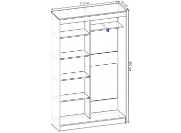 Шкаф-купе Риф 2 ШК.020.1100-31 вариант 6