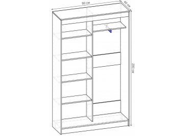 Шкаф-купе Риф 2 ШК.020.900-31 вариант 6