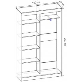 Шкаф-купе Риф 2 ШК.021.1000-24 вариант 5