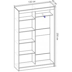 Шкаф-купе Риф 2 ШК.021.1300-24 вариант 5