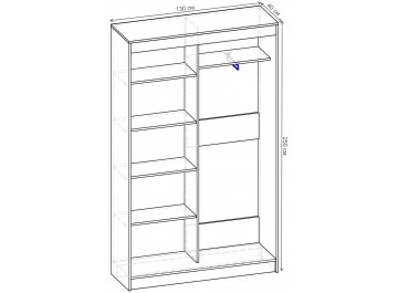 Шкаф-купе Риф 2 ШК.021.1300-30 вариант 5
