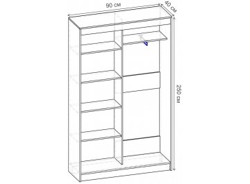 Шкаф-купе Риф 2 ШК.021.900-25 вариант 6