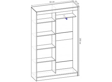 Шкаф-купе Риф 2 ШК.021.900-31 вариант 6
