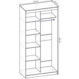 Шкаф-купе Риф 2 ШК.022.1300-30 вариант 5