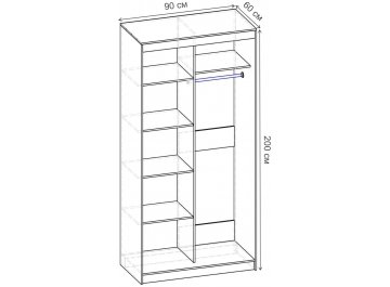 Шкаф-купе Риф 2 ШК.022.900-24 вариант 5