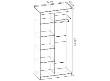 Шкаф-купе Риф 2 ШК.023.900-25 вариант 6