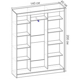Шкаф-купе Риф 3 ШК.024.1400-01