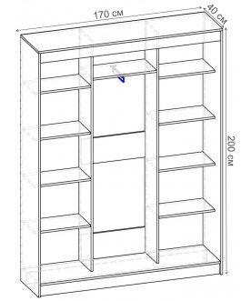 Шкаф-купе Риф 3 ШК.024.1700-01