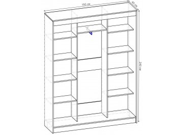 Шкаф-купе Риф 3 ШК.028.1500-01/21 вариант 2