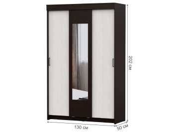 Шкаф-купе ШКП 2 дуб венге / ясень анкор светлый