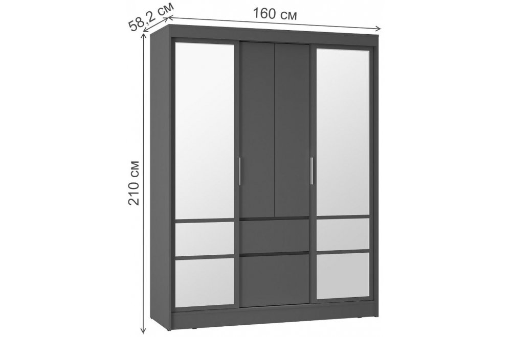 Шкаф-купе Симпл ШКК-06 графит