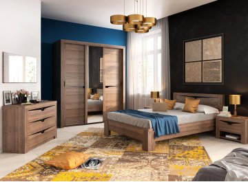 Шкаф-купе с зеркалом Соренто дуб стирлинг / дуб стирлинг матовый