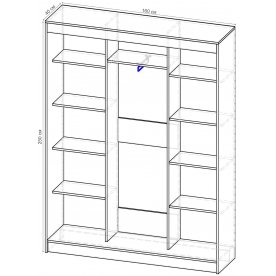 Шкаф-купе Стандарт 3 ШК.009.1600-08