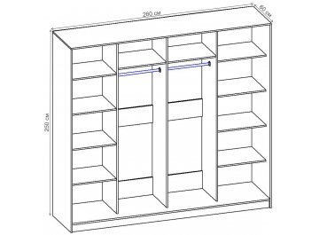 Шкаф-купе Стандарт 4 ШК.015.2600-09