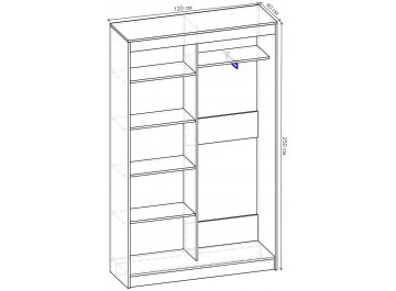 Шкаф-купе Стандарт Комбо 2.1 ШК.005.1200-19