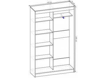 Шкаф-купе Стандарт Комбо 2.1 ШК.005.1400-19
