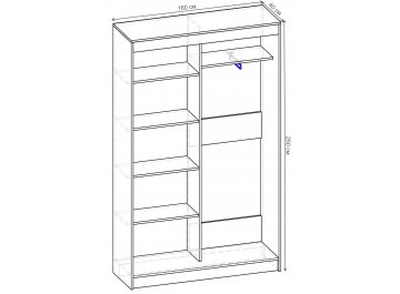 Шкаф-купе Стандарт Комбо 2.1 ШК.005.1600-19