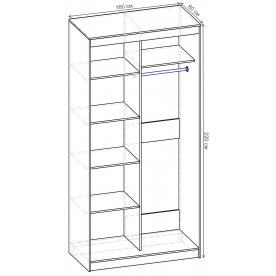 Шкаф-купе Стандарт Комбо 2.1 ШК.006.1600-19