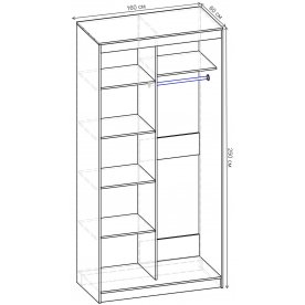 Шкаф-купе Стандарт Комбо 2.1 ШК.007.1600-19