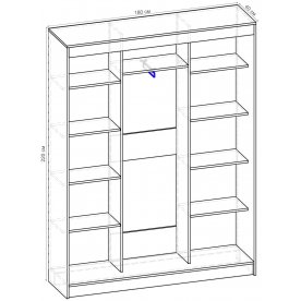 Шкаф-купе Стандарт Комбо 3.1 ШК.008.1800-19