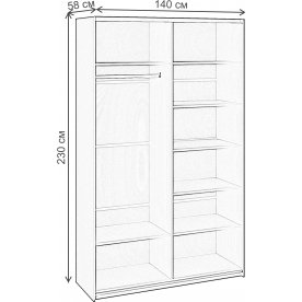 Шкаф-купе Траст СШК 2.140.70-11.13