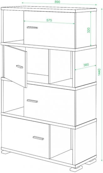 Стеллаж Эланта-30/4 карамель