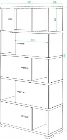 Стеллаж СБ-30/5 карамель