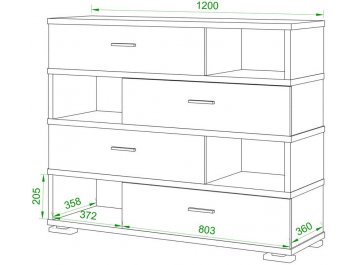 Комод Даланта СБ-40/4 Ш-Ч