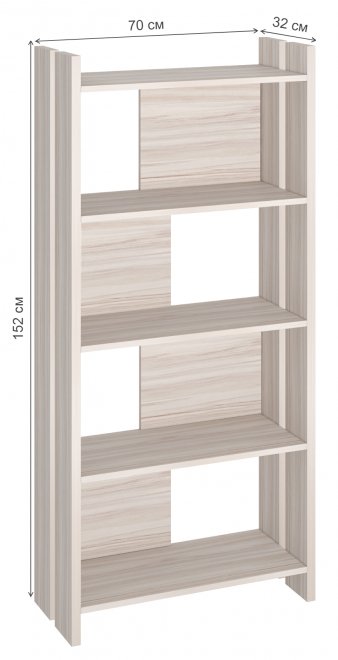 Стеллаж 152 см карамель
