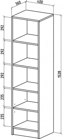 Стеллаж Бостон-1 итальянский орех