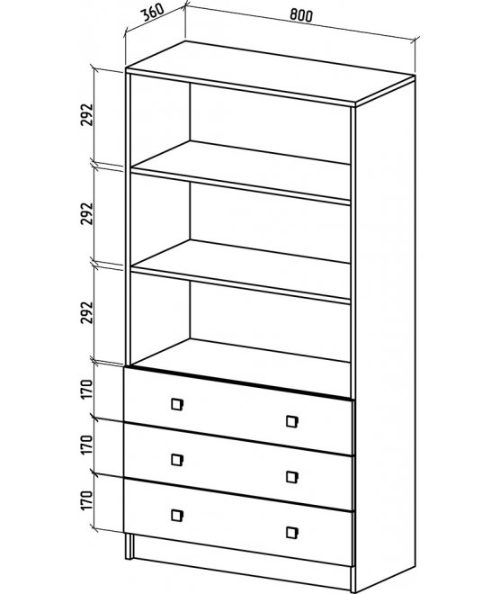 Стеллаж Бостон-4 дуб апрель темный