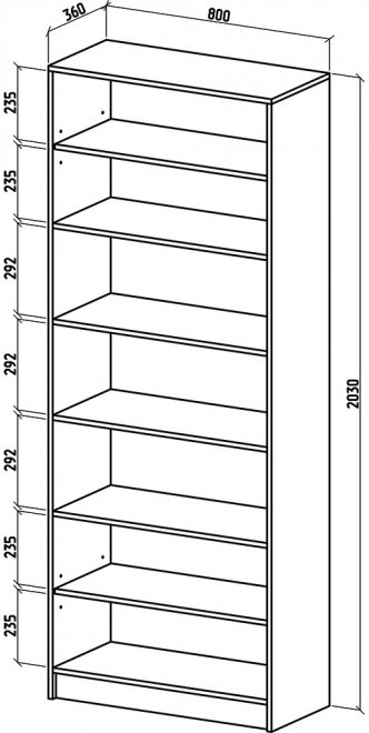 Стеллаж Бостон-7 дуб сонома