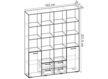 Стеллаж Бриз-4.01 СТ.091.1600-01